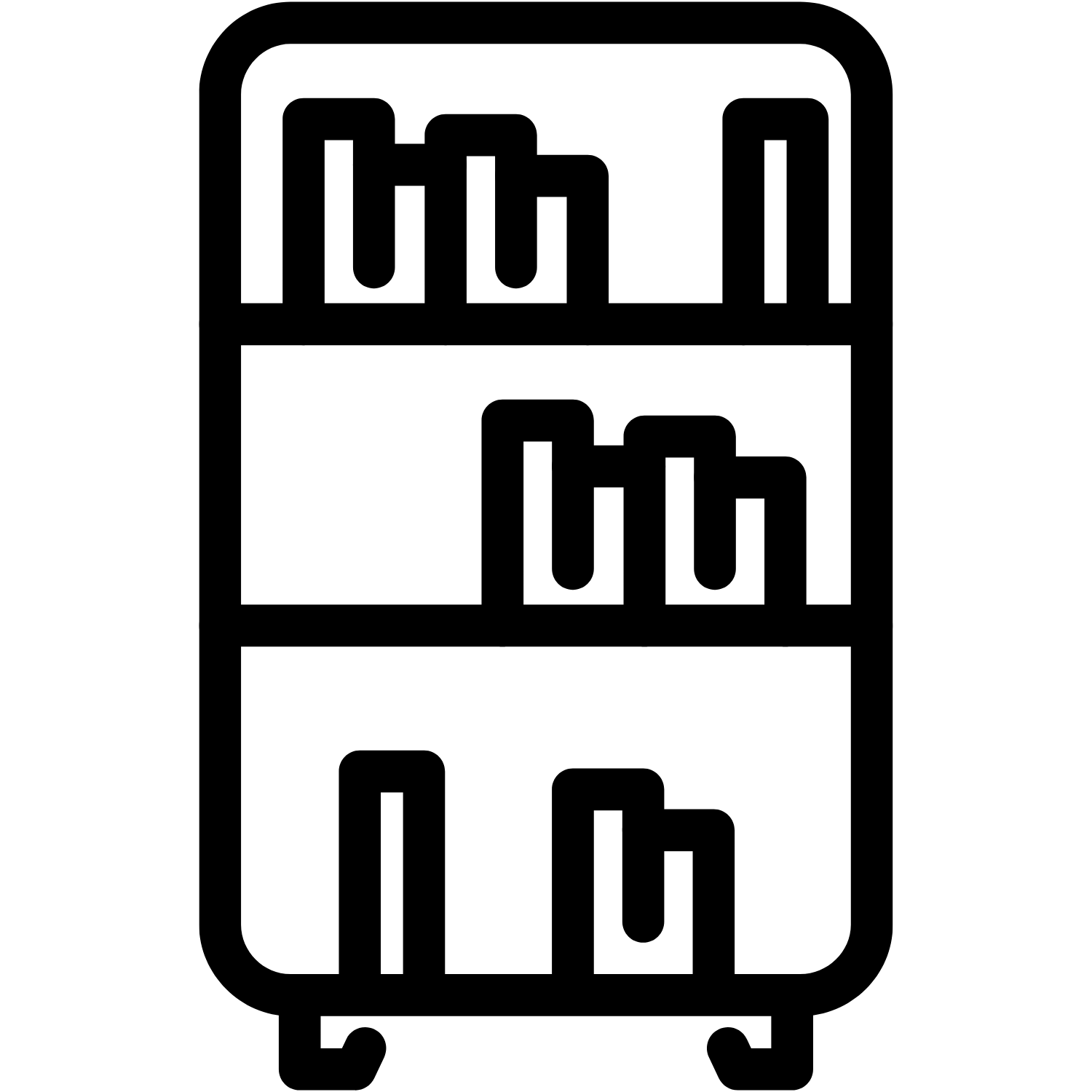 Icon in schwarz für Regale